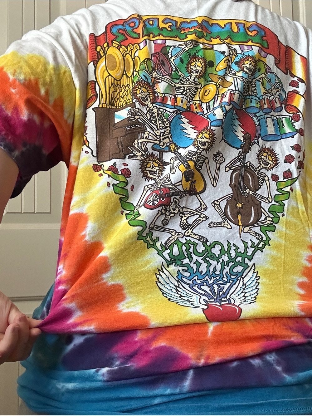 Grateful Dead Tie-Dye Graphic Tee Liquid Blue Size XXL - Picture 5 of 6